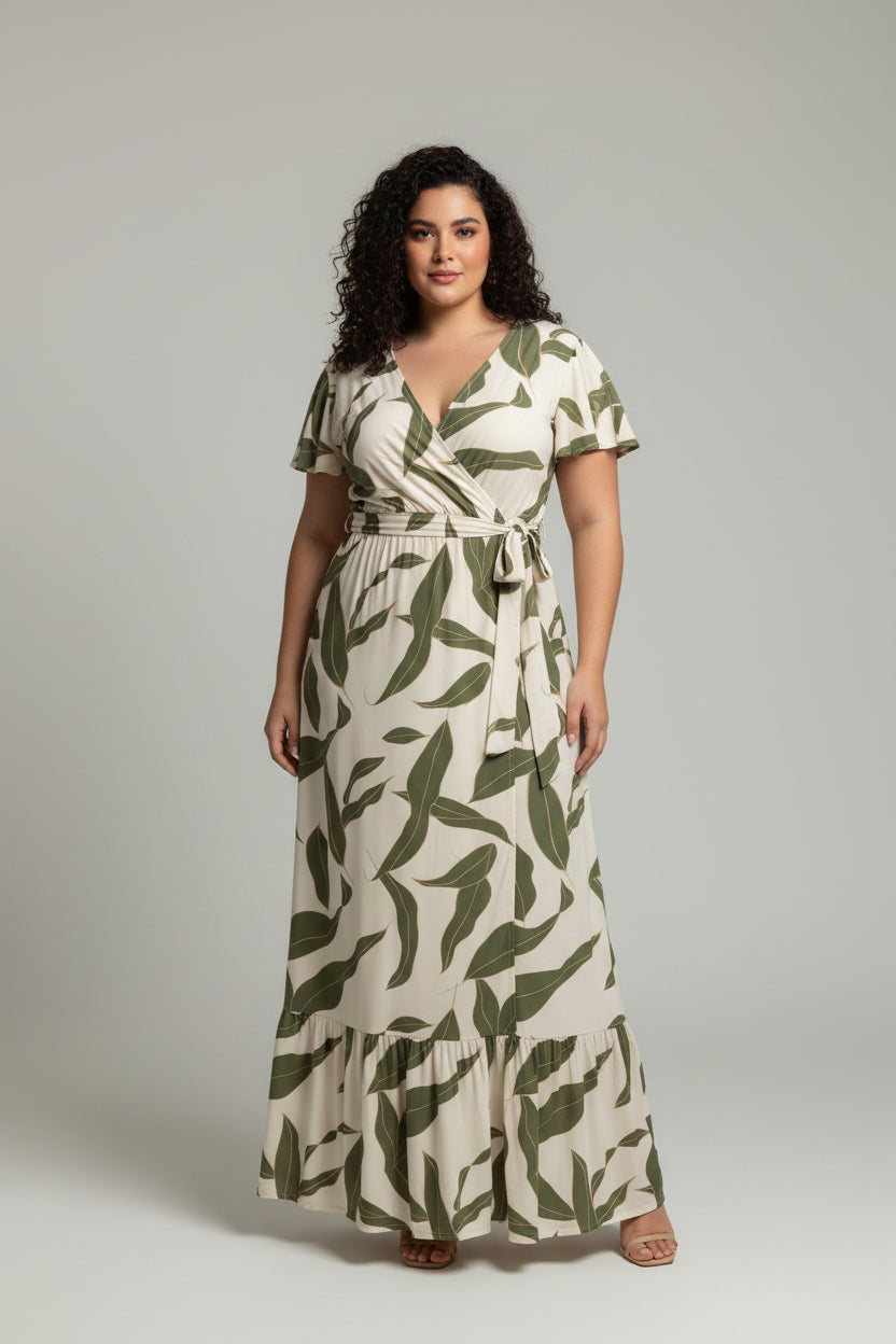 Vestido maxi estampado botánico R 431