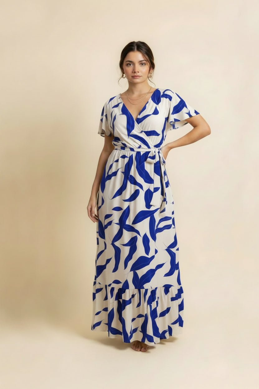 Vestido maxi estampado botánico R 431
