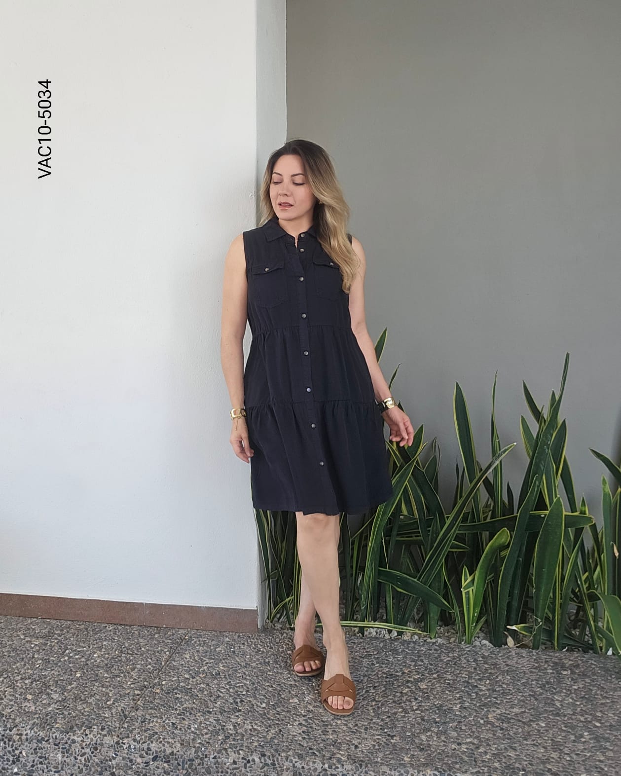 Vestido camisero corto sin mangas J 5034