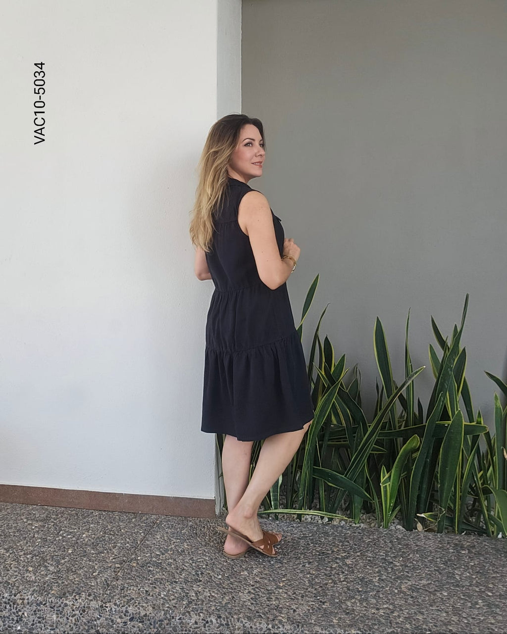 Vestido camisero corto sin mangas J 5034