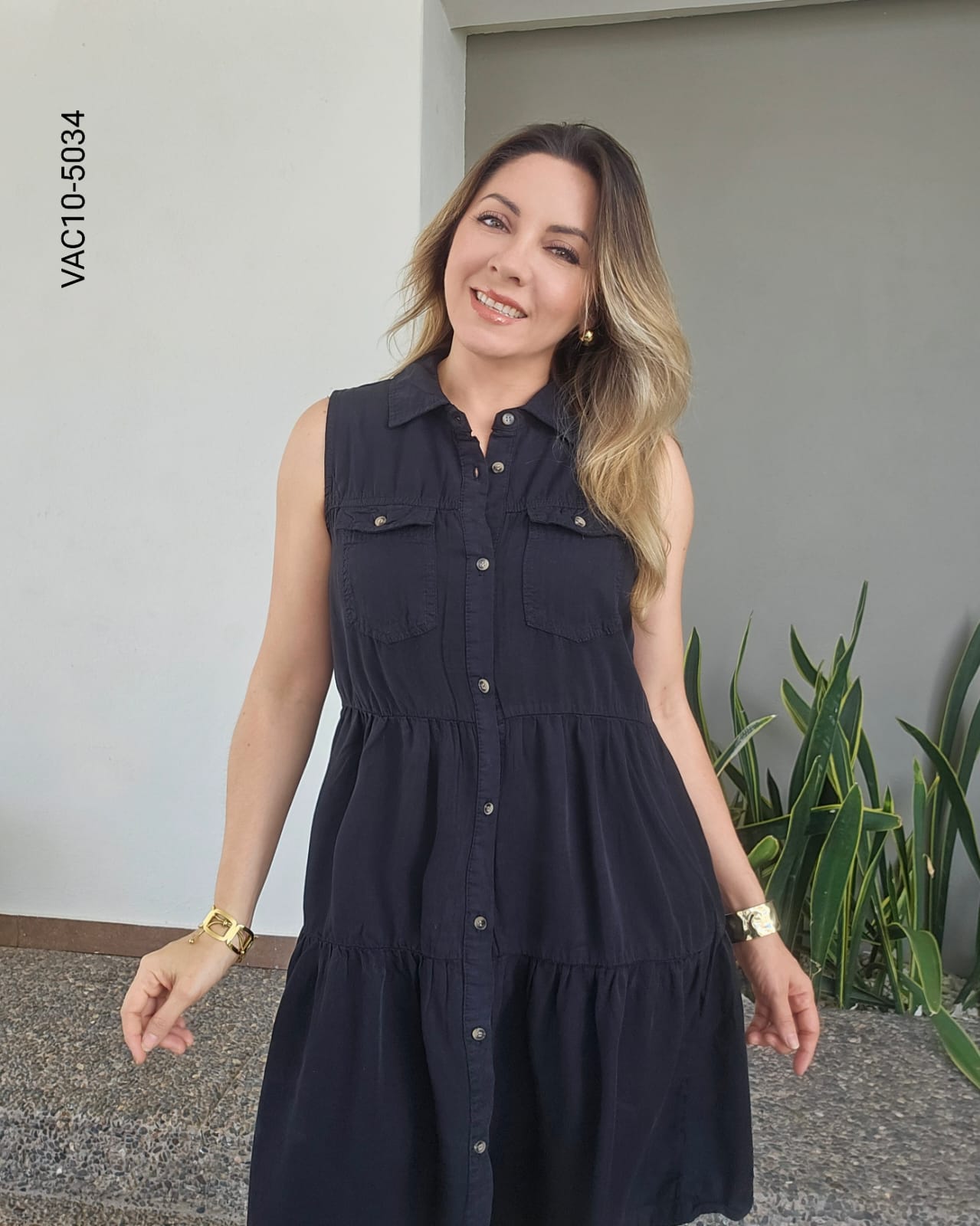 Vestido camisero corto sin mangas J 5034