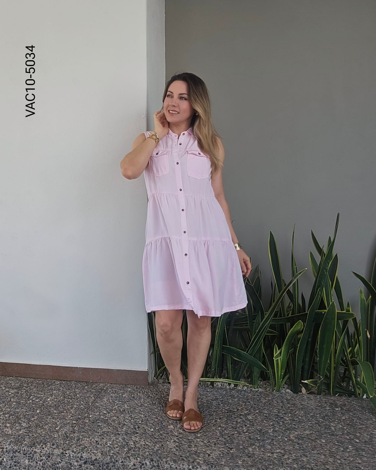 Vestido camisero corto sin mangas J 5034