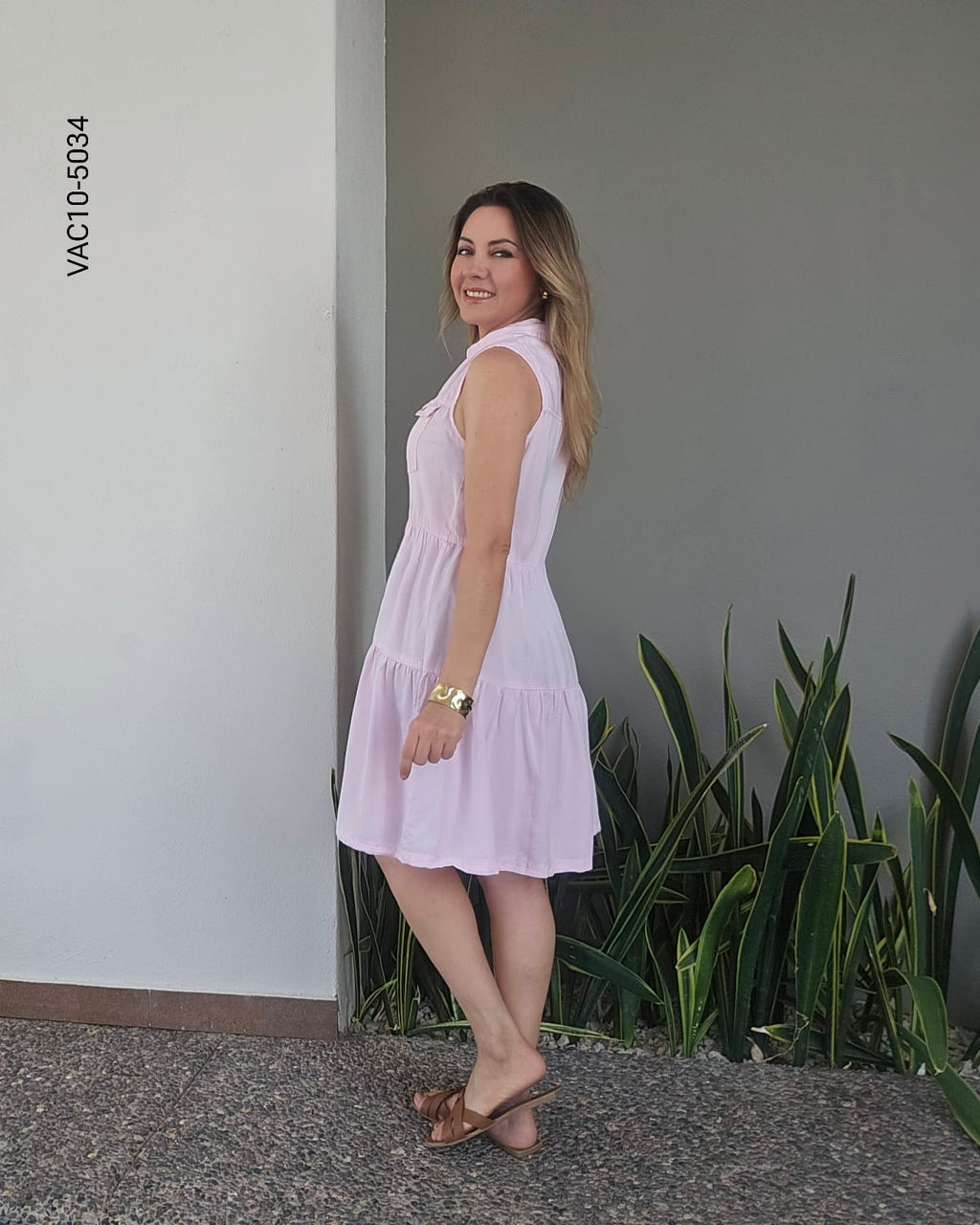 Vestido camisero corto sin mangas J 5034