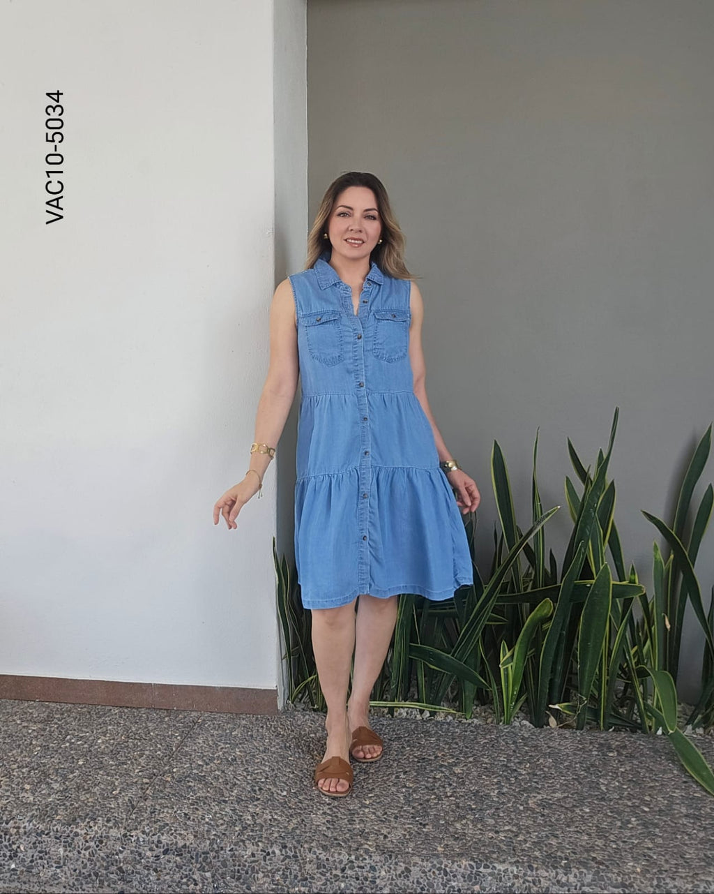 Vestido camisero corto sin mangas J 5034