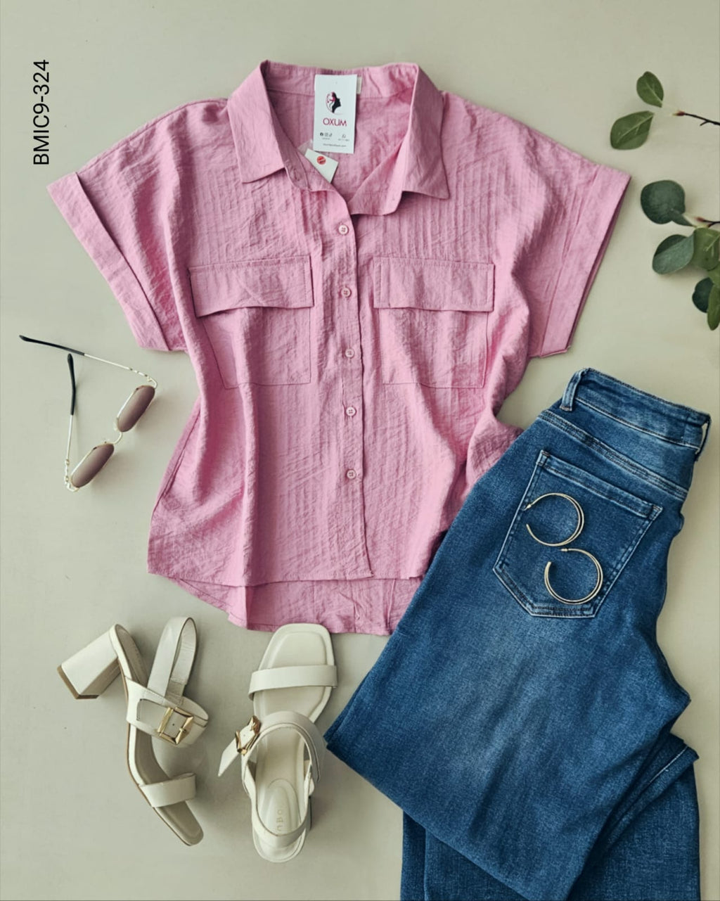 Blusa Manga Corta con Bolsillos I 324