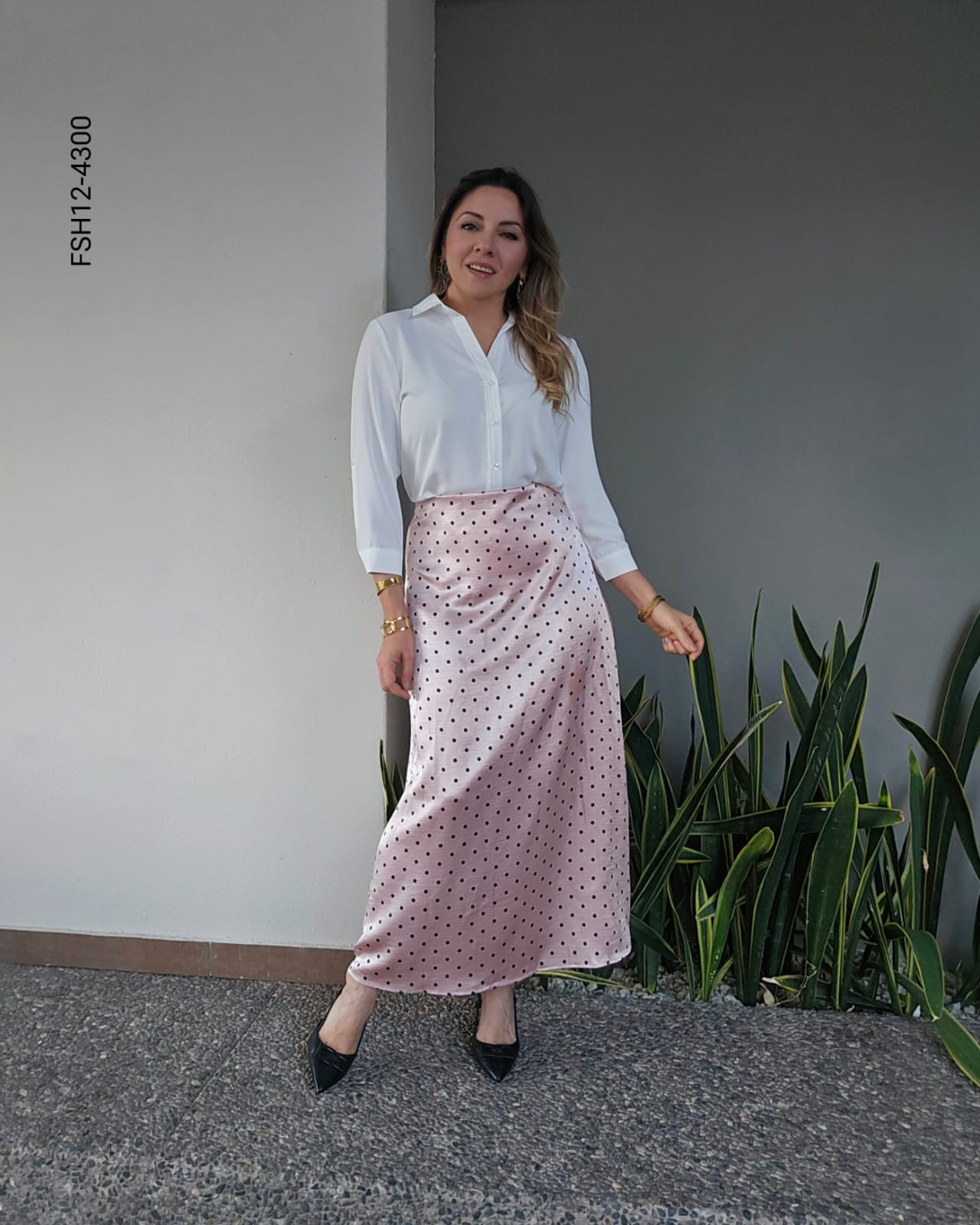 Falda maxi de lunares atemporal L 4300
