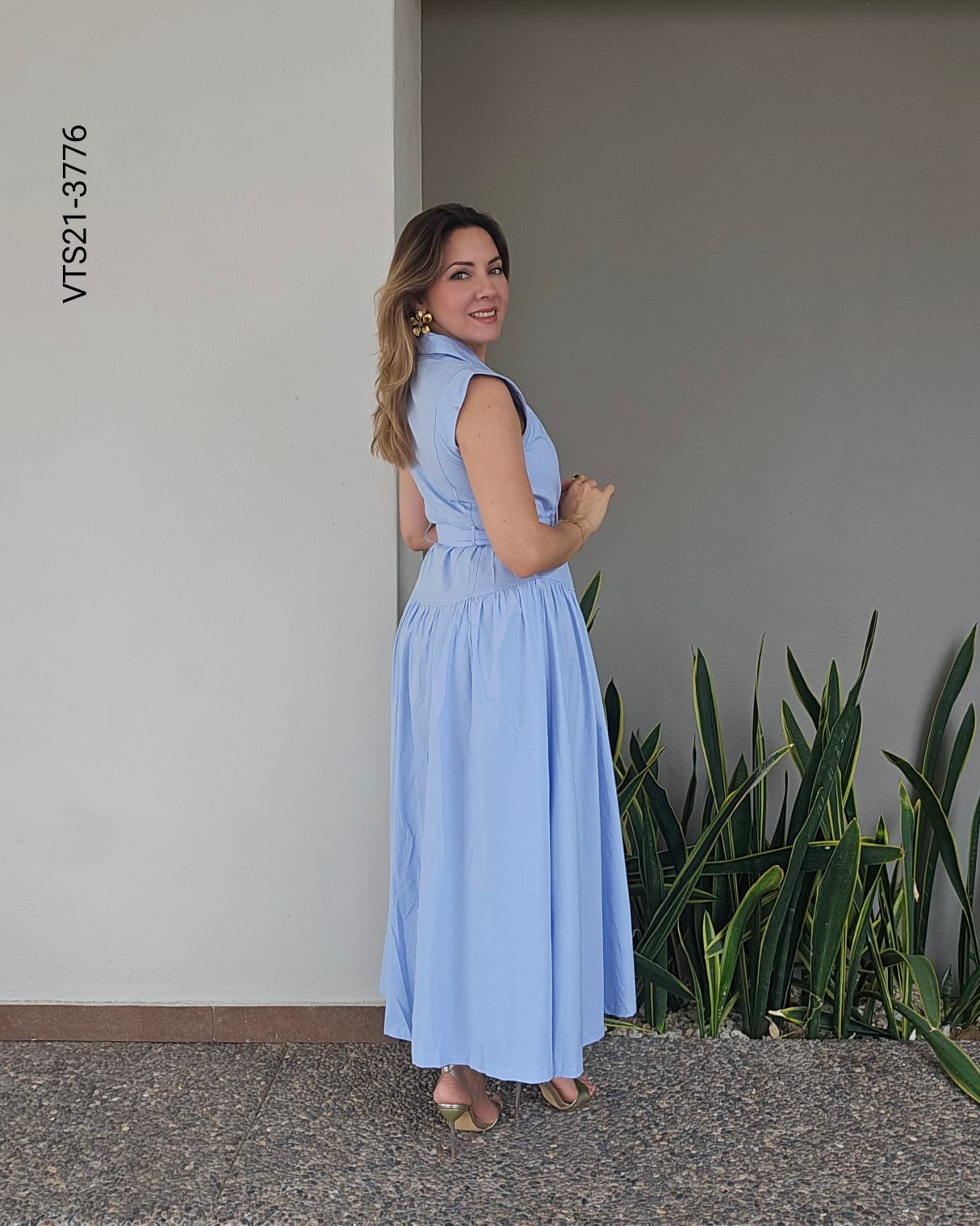 Vestido Camisero Midi con Cinturón U 3776
