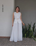 Set de chaleco y pantalon plisado Z 1847