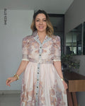 Vestido camisero midi con cinturón W 4770