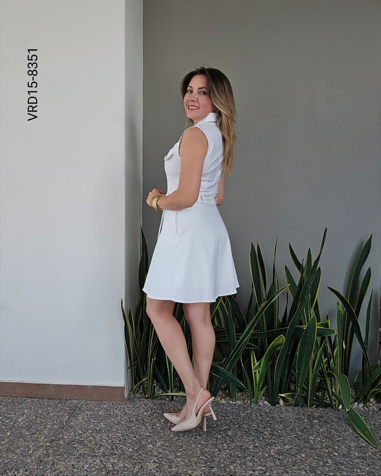 Vestido camisero corto sin mangas O 8351