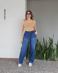 Pantalón de mezclilla tiro alto R 648