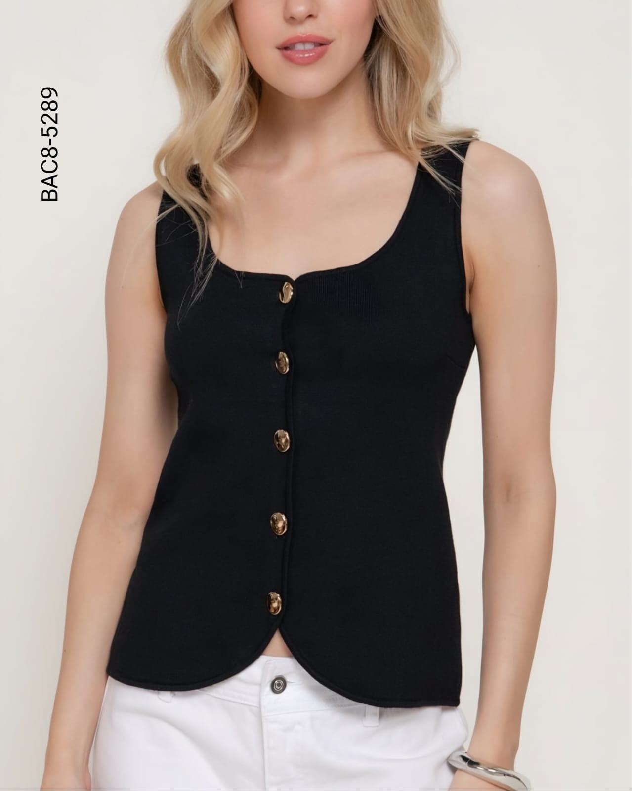 Blusa sin mangas tirantes anchos H 5289