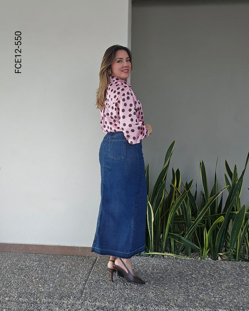 Falda maxi de mezclilla L 550