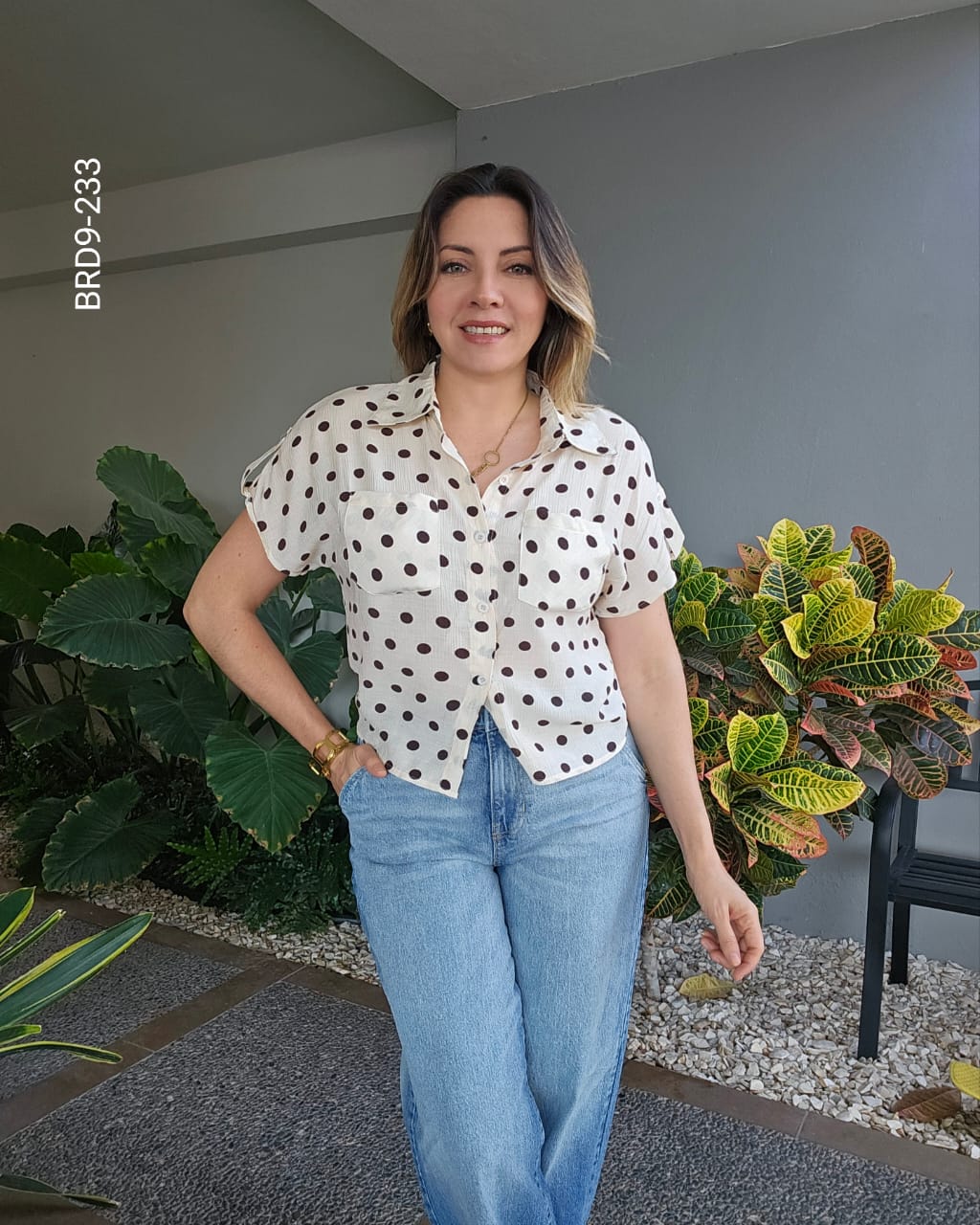 Blusa largo cropped cuello camisero I 233