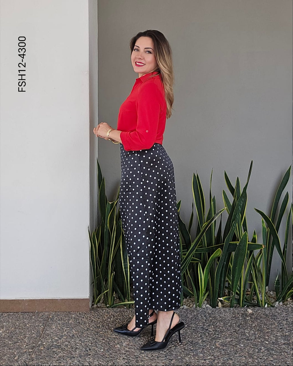 Falda maxi de lunares atemporal L 4300