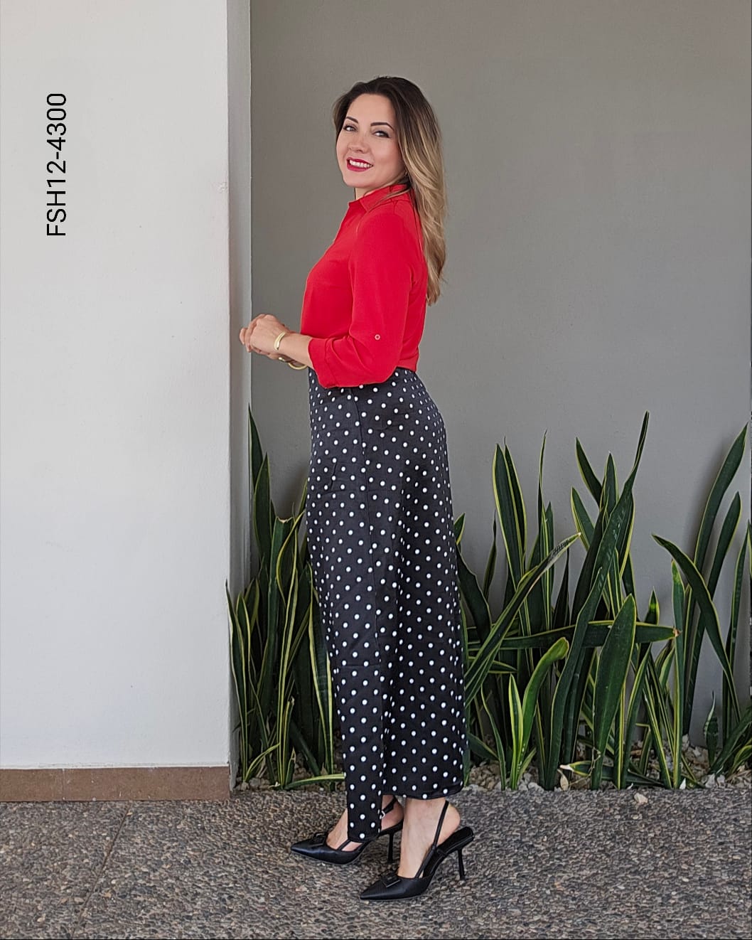 Falda maxi de lunares atemporal L 4300