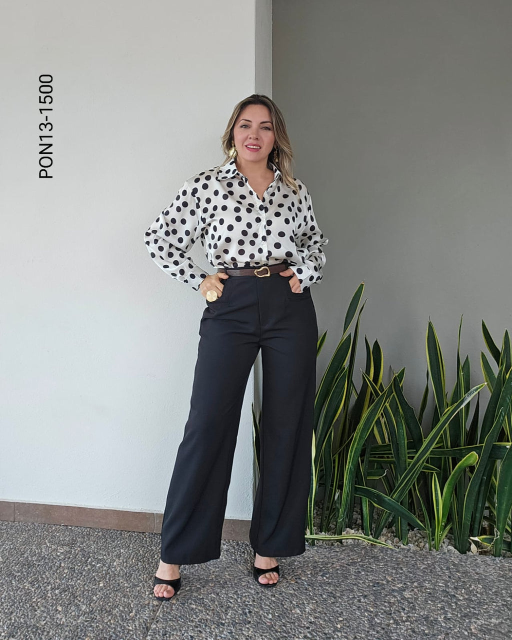Pantalón de vestir con cinto M 1500