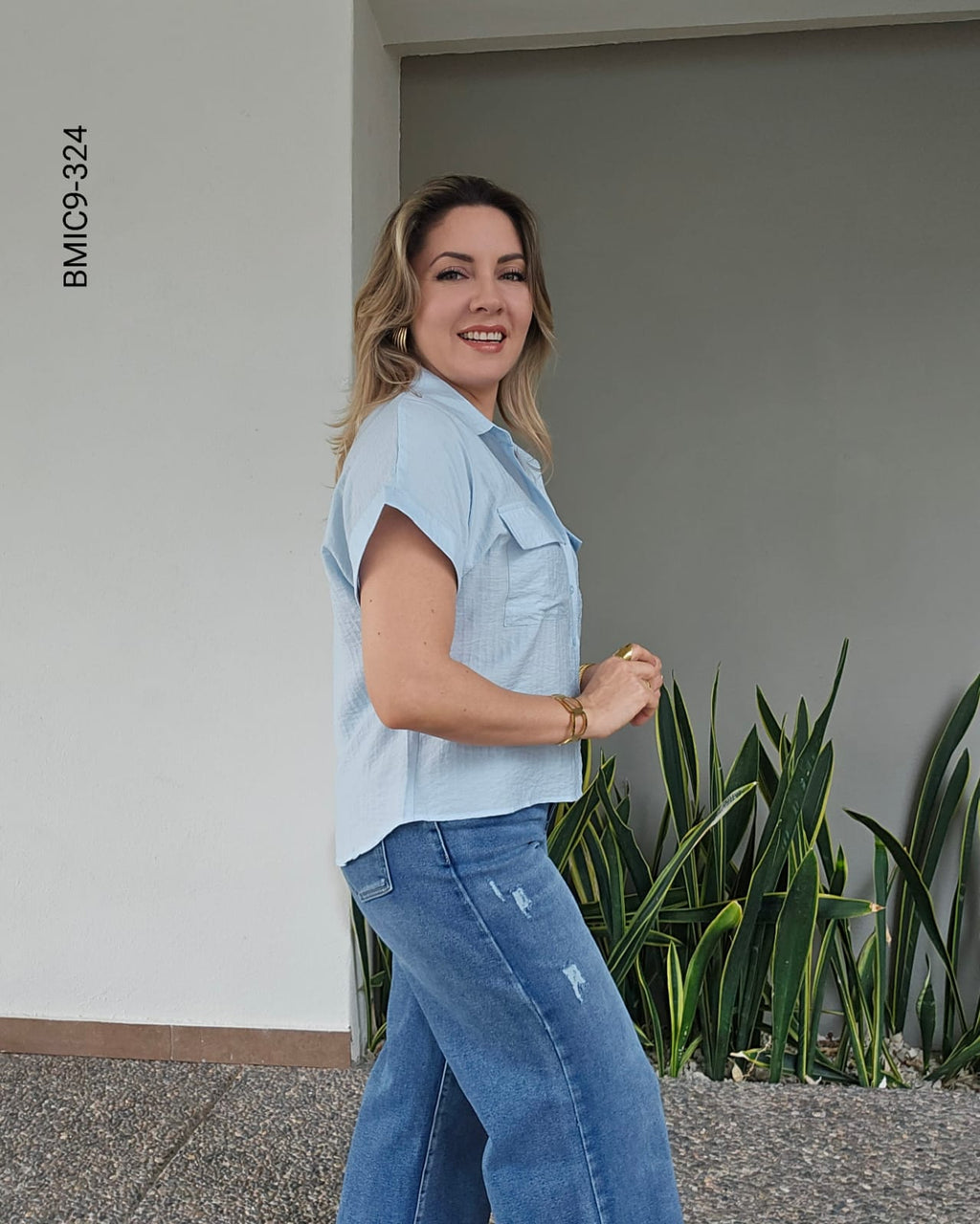 Blusa Manga Corta con Bolsillos I 324
