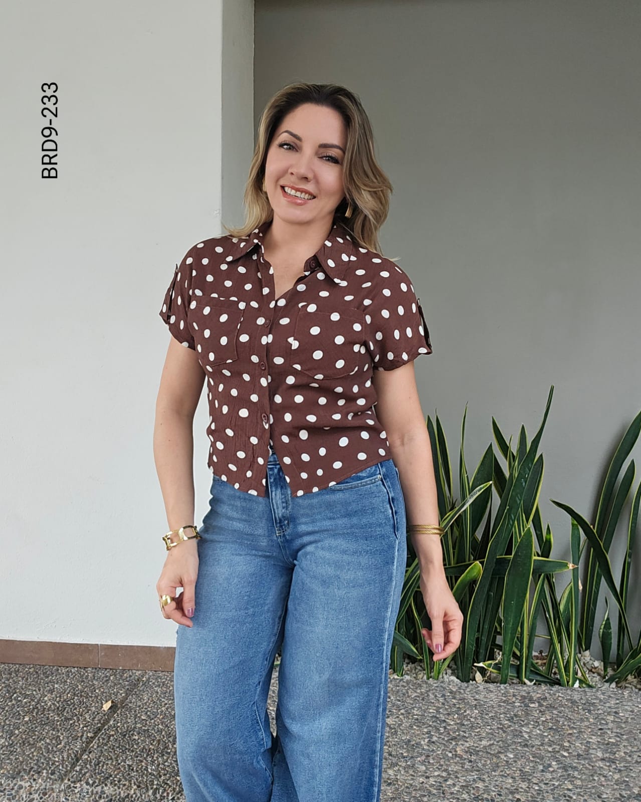 Blusa largo cropped cuello camisero I 233