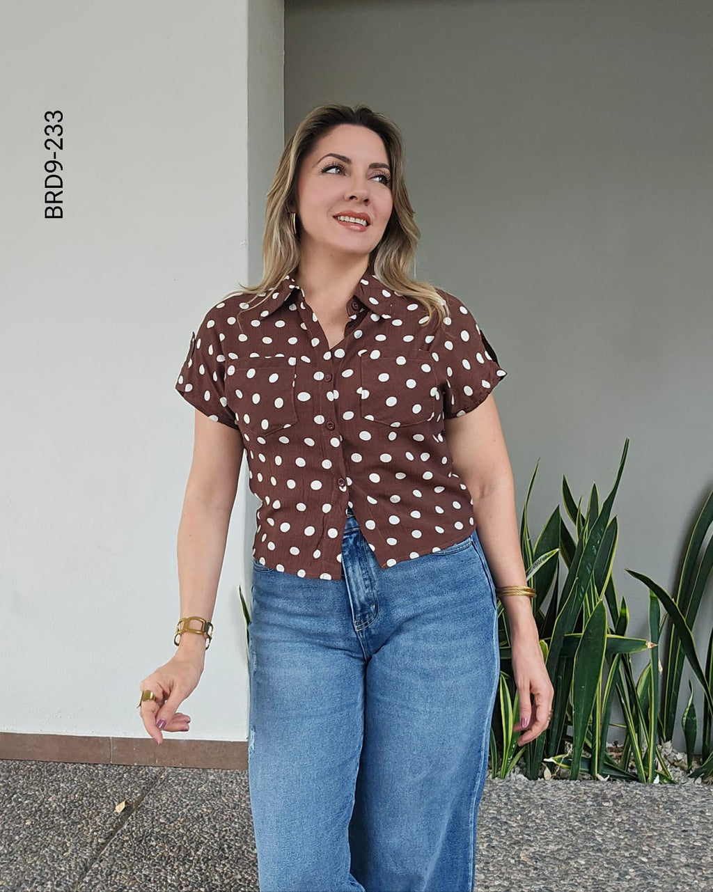 Blusa largo cropped cuello camisero I 233