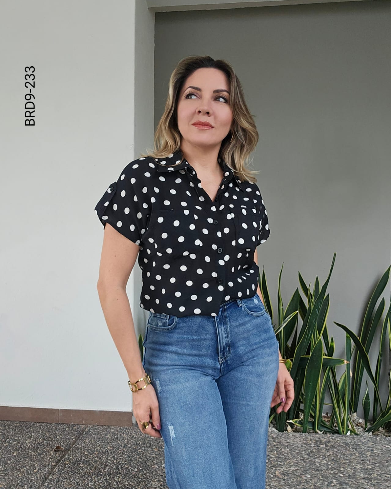 Blusa largo cropped cuello camisero I 233