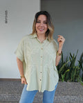 Blusa Casual con Bordado Botánico M 025