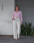 Pantalón tiro alto palazzo cinto hebilla dorada M 4486