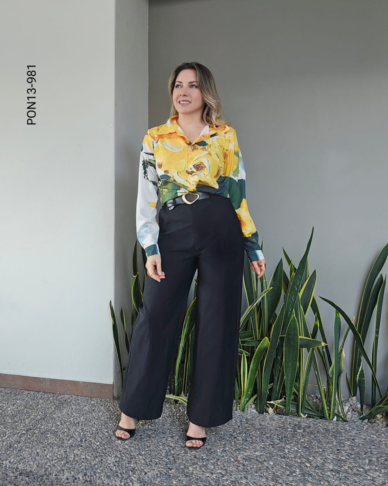 Pantalón Wide Leg Tiro Alto M 981