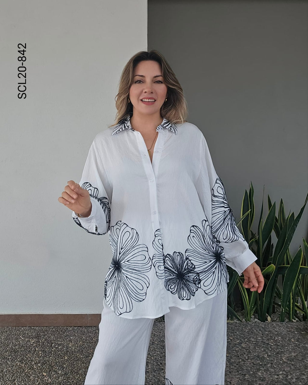 Set blusa oversize y pantalón  T 842