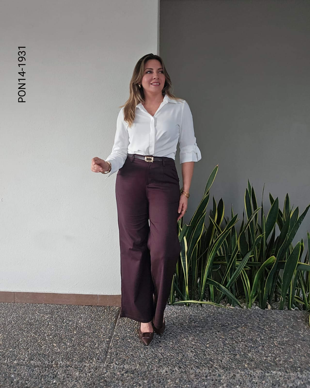 Pantalón corte recto wide leg  N 1931