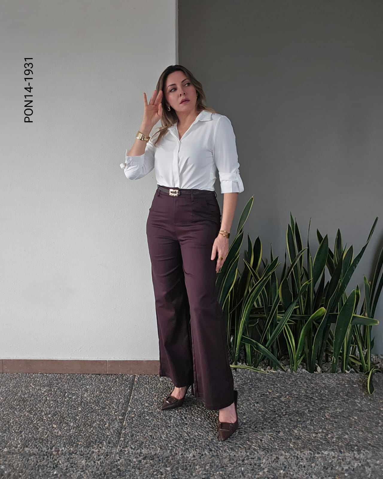 Pantalón corte recto wide leg  N 1931