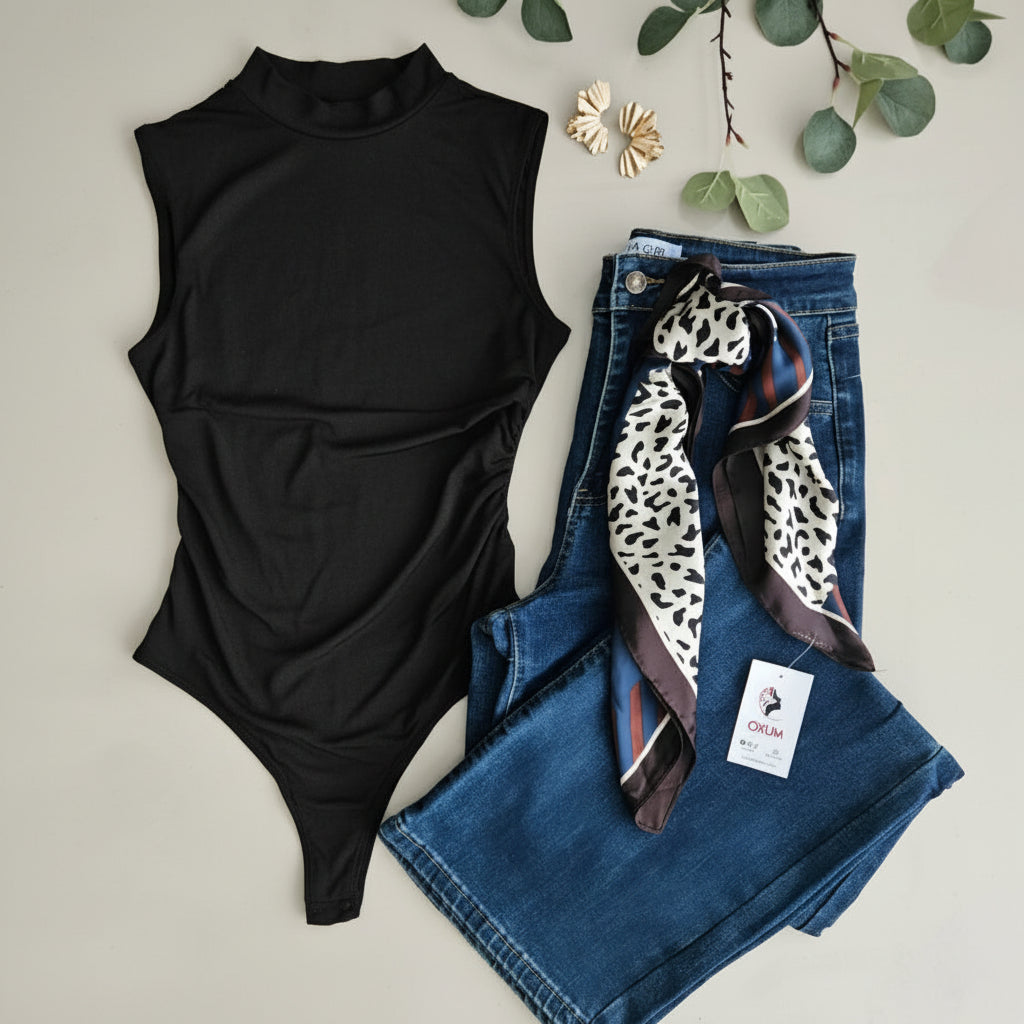 Body sin mangas drapeado lateral  H 2240