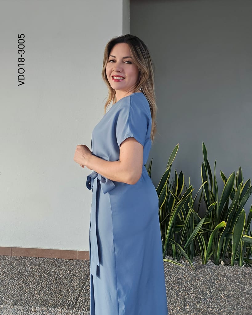 Vestido Midi Cruzado con lazo ajustable R 3005