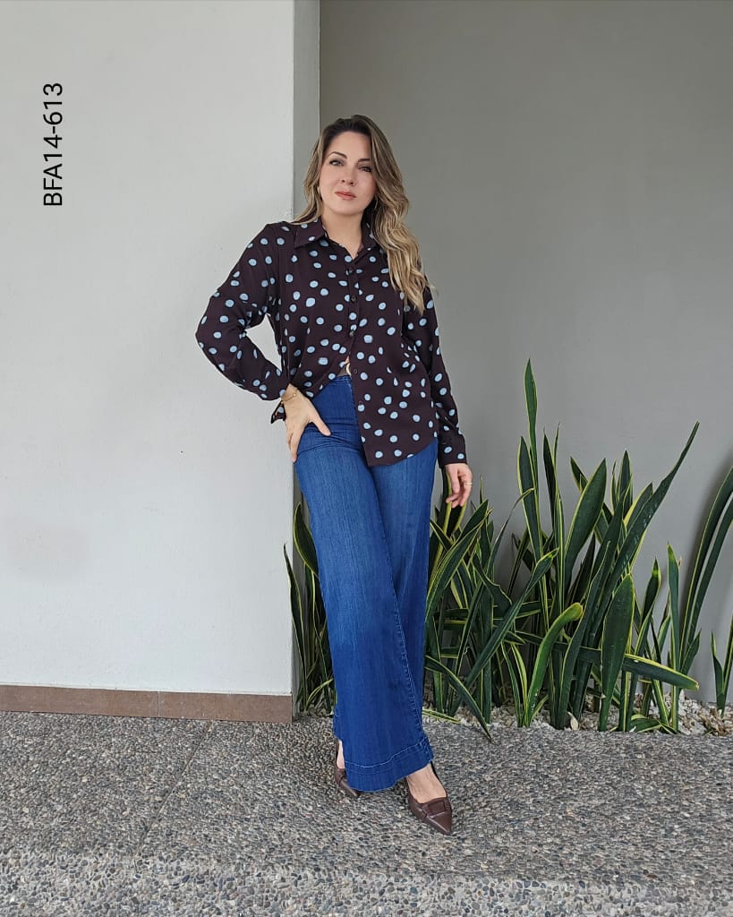 Blusa manga larga estampado lunares N 613