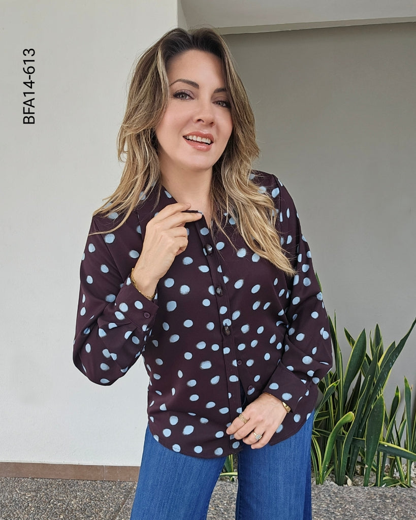 Blusa manga larga estampado lunares N 613