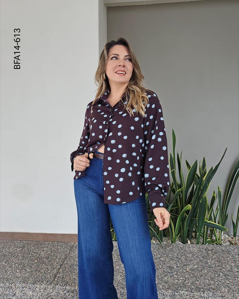 Blusa manga larga estampado lunares N 613